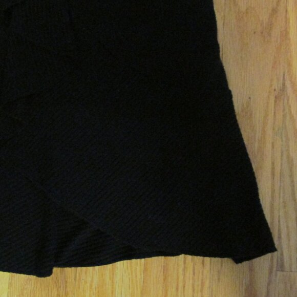 DECREE WOMEN'S JUNIOR'S SIZE M SWEATER BLACK CARDIGAN SHAW COLLAR & PEPLUM SS - Picture 2 of 4